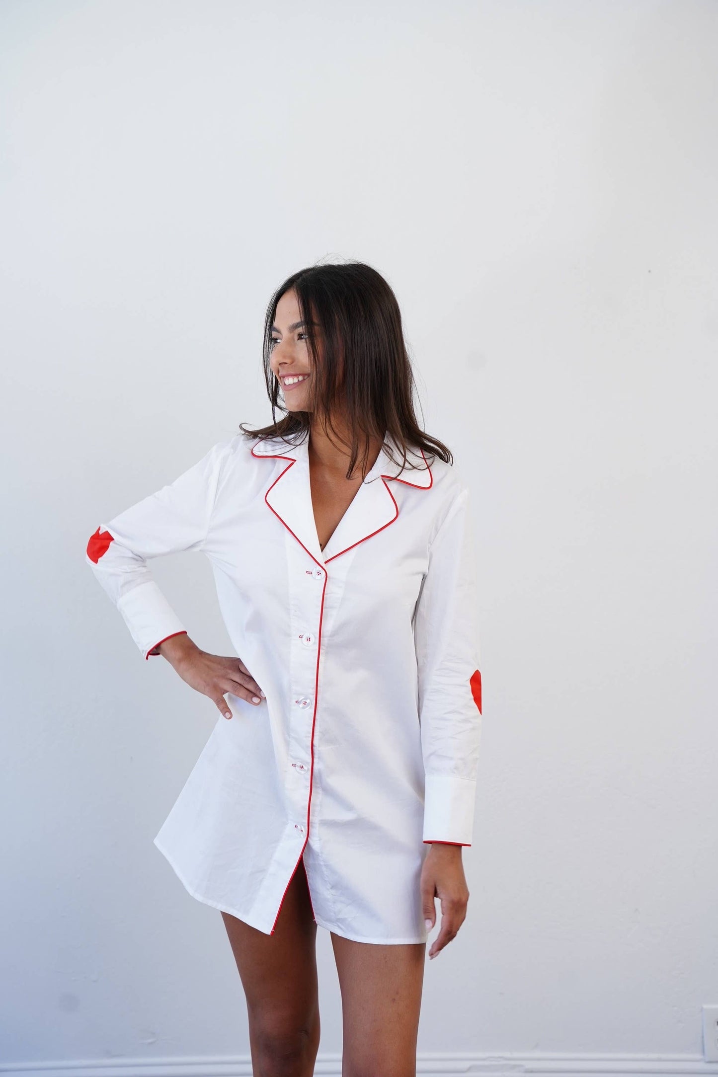 Valentine's Day Nightshirt- Red Heart on Sleeve